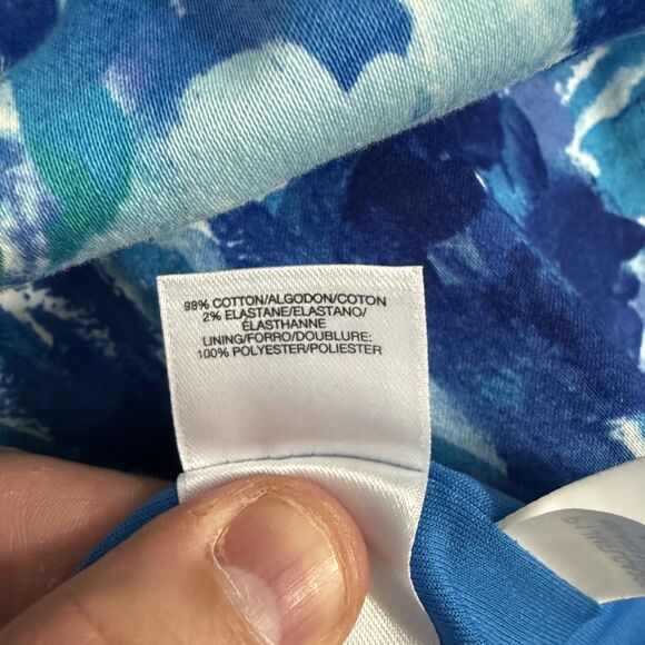 Pappagallo Women's Size 6 Island Blue Mood Cap Sleeve V-Neck Dress - Picture 7 of 8